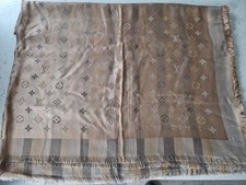 LOUIS VUITTON SO SHINE Monogram Silk (50%) Wool (16%) Shawl *AUTHENTIC*