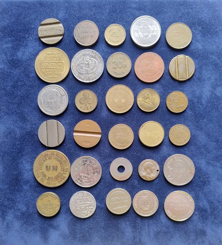30x vintage tokens variety - vintage, of