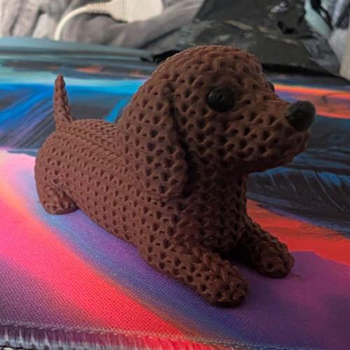 Brown printed knitted style - 3d,