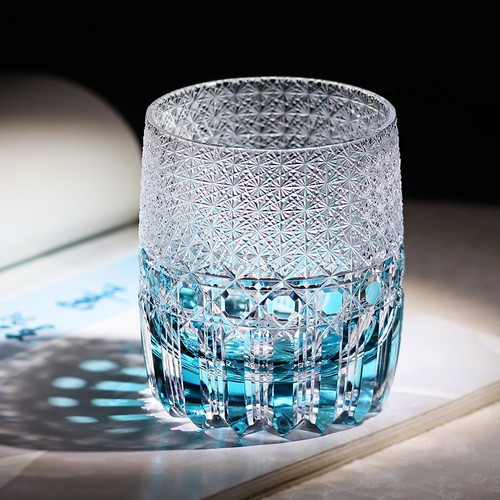 Whiskey glass tumbler - hand, cut