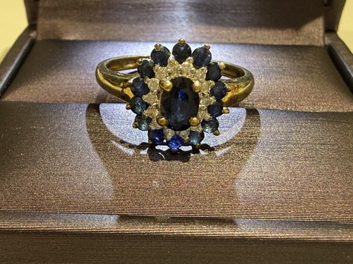 Vintage gold sapphire - 9k,