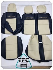 SEAT COVERS FOR VOLKSWAGEN CARAVELLE T5  ECO LEATHER & 3 LOGOS SEATS 2+1