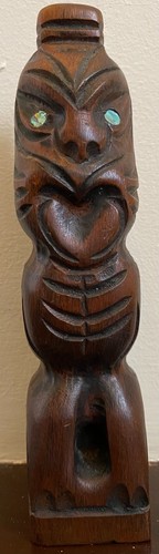 Vintage maori carved wooden - carved,