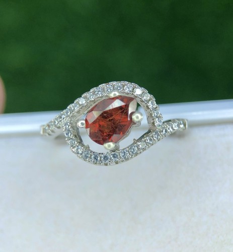 Natural reddish orange garnet - natural,