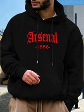 Arsenal “1886” Black Hoodie – Premium Fleece, Warm, Stylish & Perfect for Fans