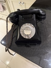 Black Bakelite Rotary Dial Telephone 1950s Vintage