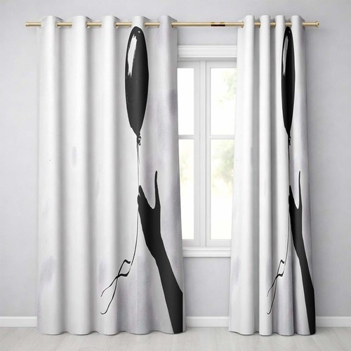 Blackout eyelet curtains black - blackout,