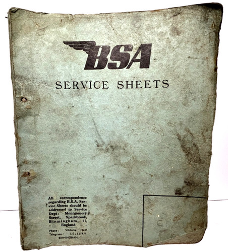 Bsa service sheets book manual - book,