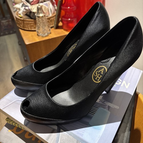 Ash black satin evening - satin,