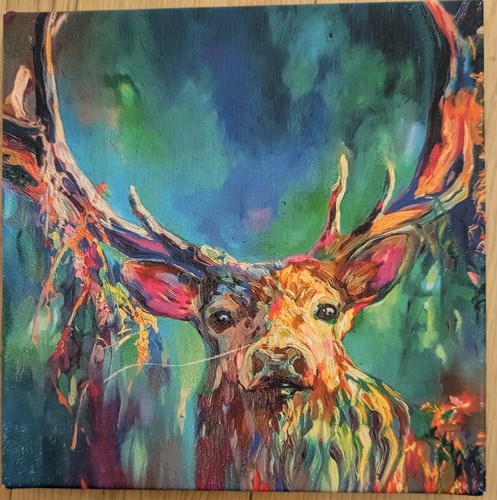 Colourful stag deer canvas - stag,