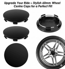 4PCS 60mm Black Alloy Wheel Centre Hub Caps Universal Fit for Car Wheels & more