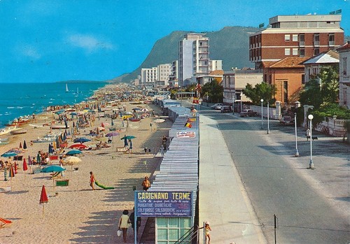 Old postcard pesaro beach - postcard,