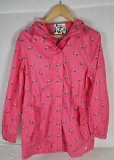 Joules UK10 pink rain coat, dalmatian dog pattern, hooded, lightweight