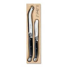 Laguiole Cheese Knife Set in Wooden Display Box, Black