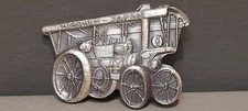 Vintage Fairground Showmans Engine Silver Lapel Pin Badge Collectible RARE