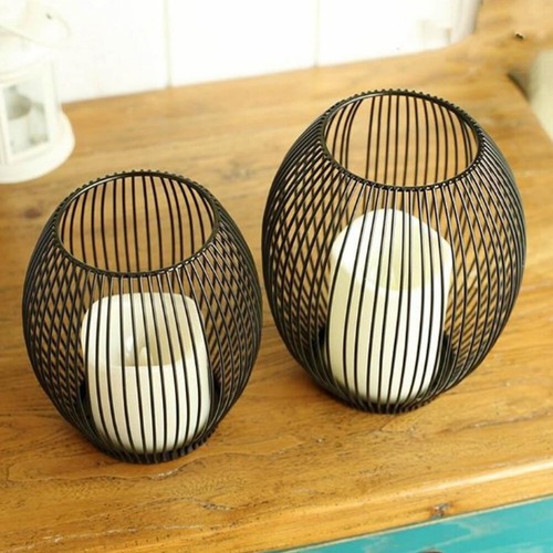 Metal lantern candle - metal,