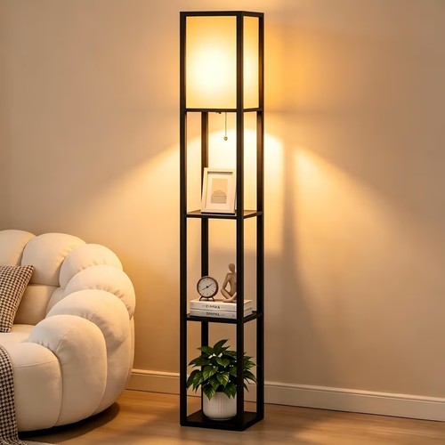 Floor lamp with shelves - with,