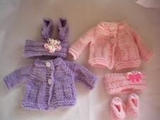 Hand knitted doll's clothes