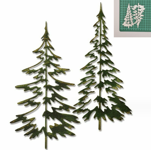 2pc trees christmas metal - christmas,