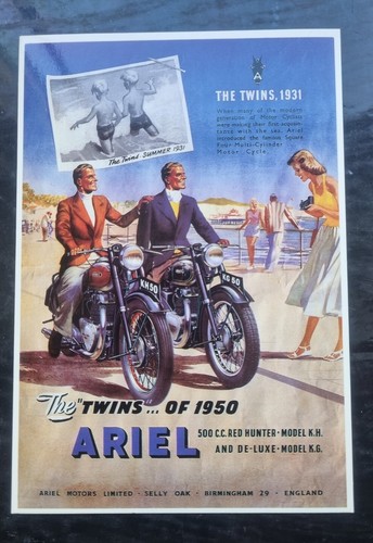 1950 ariel twins 500cc red - twins,