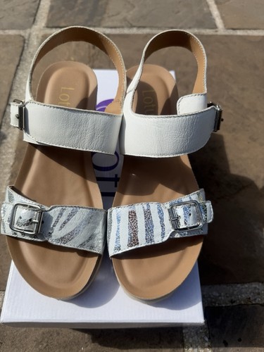 Lotus wedge sandals - wedge, white