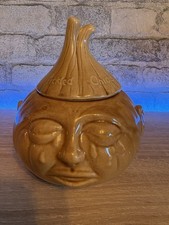 Vintage/ Retro Pickled Onion Jar With Lid. With Sad Face Onion Jar.