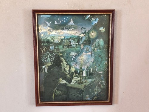 Framed foil art print picture - art,