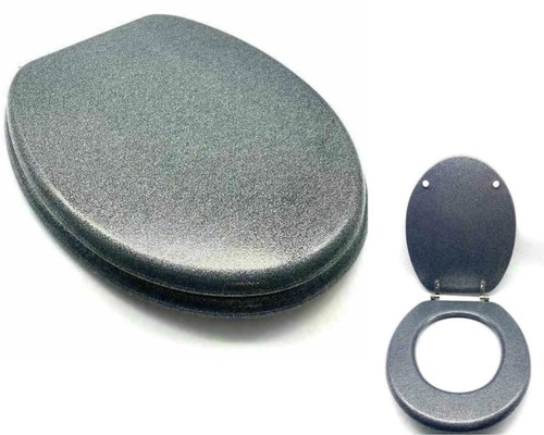Glitter grey wooden toilet - grey,