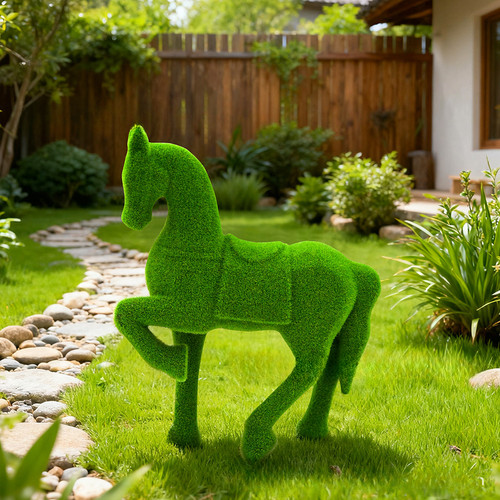 Outdoor flocked horse - flocked,
