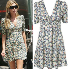 Vintage Topshop Kate Moss Pansy Floral Print Holiday Tea Dress Land Girl UK 10 8