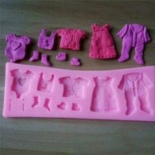 Baby Clothes Mold Fondant Topper Cake Candy Chocolate Mould Silicone Baby Shower