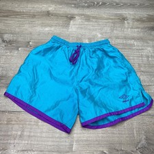 Umbro Shorts Mens L Blue Nylon