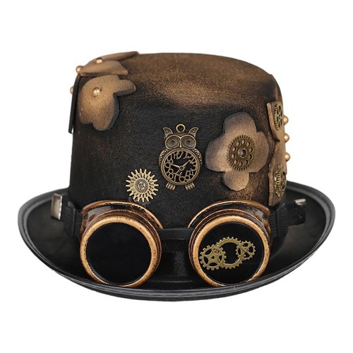 Steampunk floral top hat - floral,
