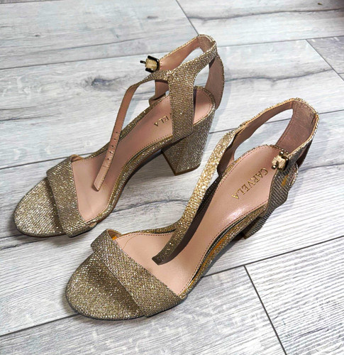 Carvela gold glitter strappy - glitter,