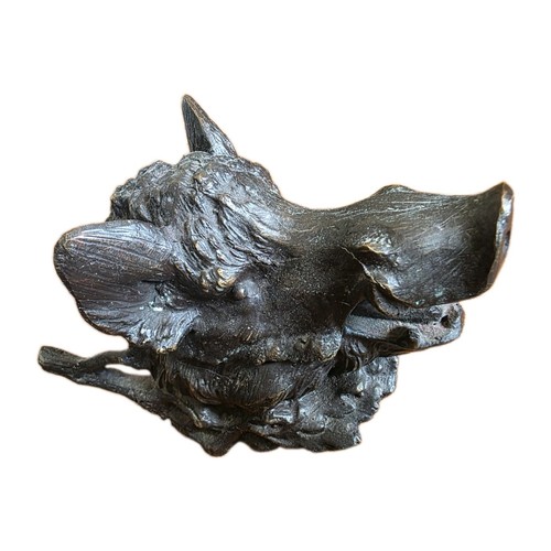 Solid bronze inkwell boars - bronze, -boars
