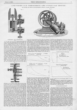 ATKINSON'S Air Compressor & Cycle Gas Engine Antique Print 1891