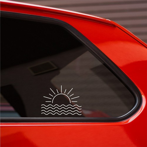 Sun wave waves sticker car - sun,