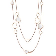 Chopard Happy Hearts Sautoir necklace 18k rose gold, MOP, diamond (105007)