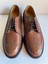Keith Highlander Shoes Mens 9.5 Brown Leather Wingtip Longwing Full Brogue Derby