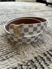 White and Gold LV Belt (Used