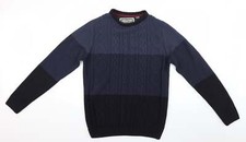 Soul Star Mens Blue Crew Neck