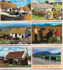 Irish Life Thatched Cottages 6 Postcards Connemara Farmhouse John Hinde # 2