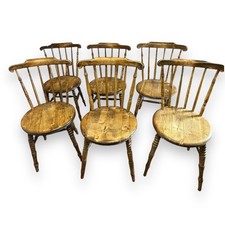 Set of 6 Early 20th Century Penny Seated Windsor Dining Chairs – For Restoration
