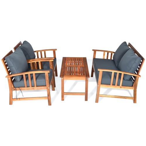 Costway 4pcs durable wood - 4pcs,