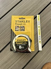 Stanley 8m Metric Only  Powerlock Tape Measure + Belt Clip STA033527 Free Pencil