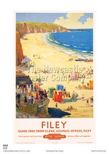 FILEY YORKSHIRE POSTER VINTAGE RAILWAY TRAVEL ADVERTISING RETRO ART  
