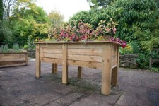 Wooden garden planter deep - wooden,