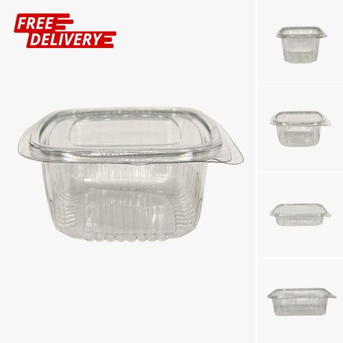 Hinged plastic salad - hinged,