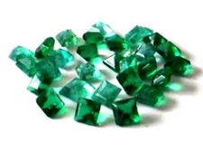 2.9 x 2.9mm Natural Green Emerald Gemstones - Unheated Square / Princess Cut Gem