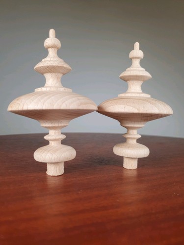 Pair vintage turned wooden - vintage,